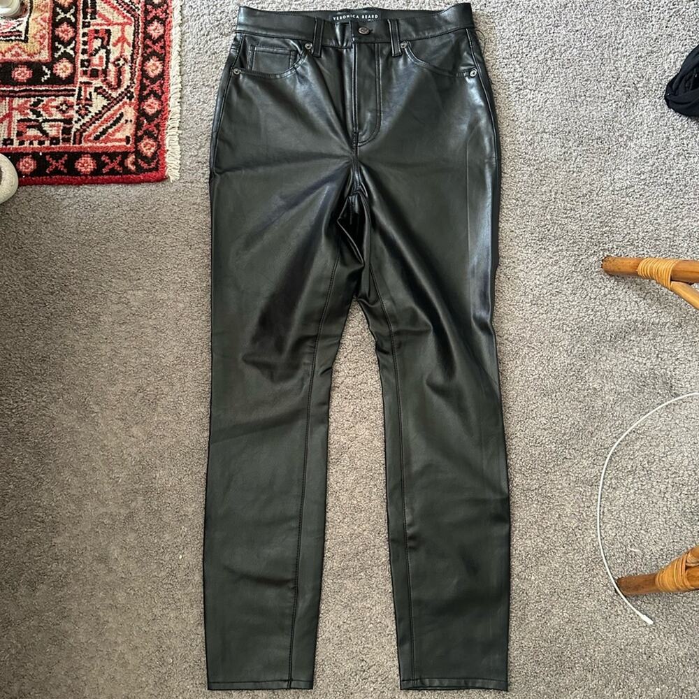 Veronica Beard Maera Extra High Rise Skinny Faux Leather Pants NEW